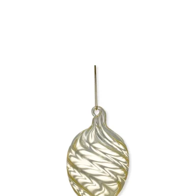 Αυγό κρεμαστό γυάλινο swirl wide pale yellow - Greengate