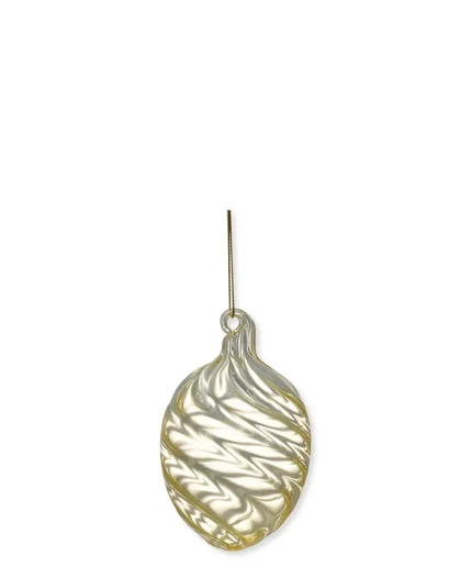 Αυγό κρεμαστό γυάλινο swirl wide pale yellow - Greengate