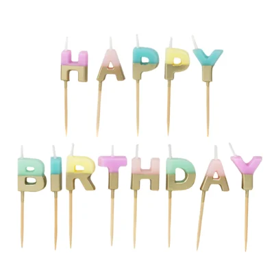 Κεράκια "Happy Birthday" pastel - Talking Tables