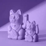 Τυχερή γάτα Maneki Neko mini lilac 15εκ. - Donkey - Image 2